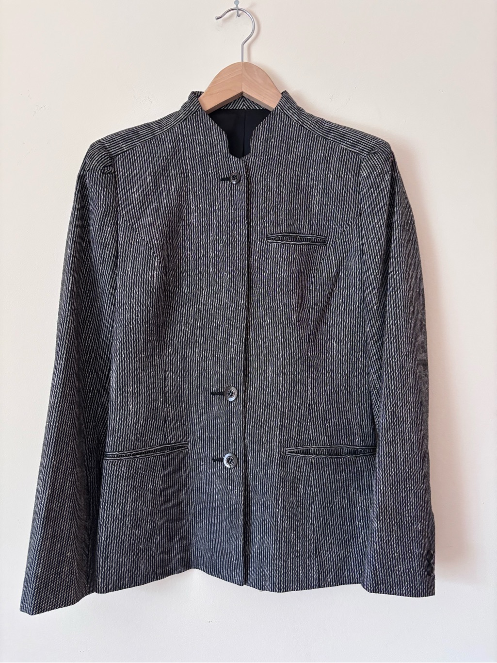 Vintage Tahari Mandarin Color Pinstripe Blazer